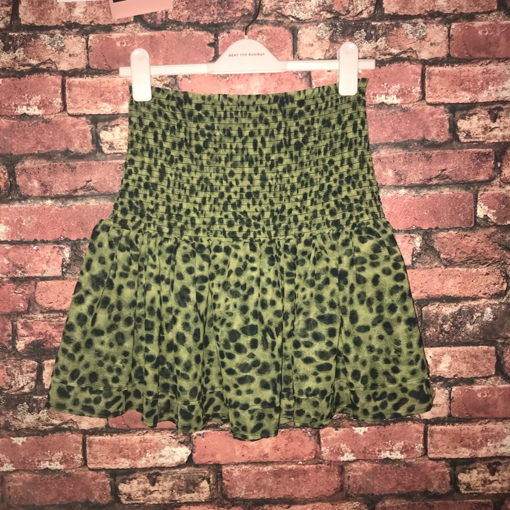 Green & Black Cheetah Print Skirt